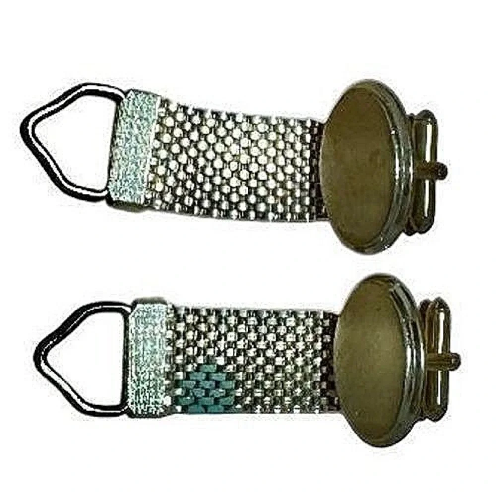 Vintage Cuff Links Set: Silver Tone, Mesh Design, Formal Wear,‎ Lot of 3